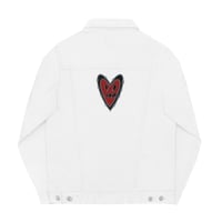 Image 2 of CROSSFACE PRO  White Unisex denim jacket 