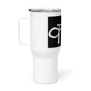 Image 3 of Karma Sanskrit travel mug with a handle