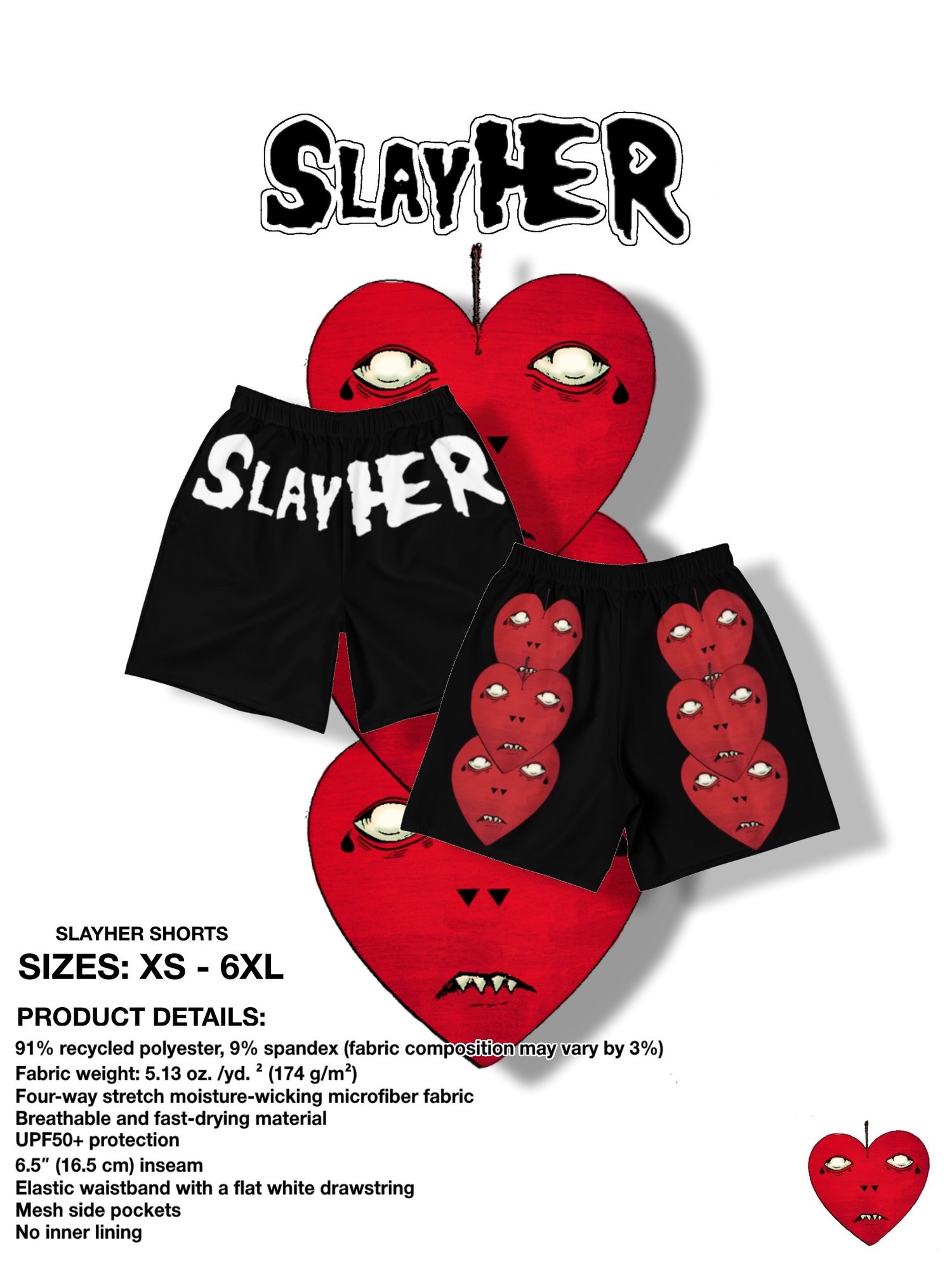 SLAYHER SHORTS (BLACK) Slayherheart