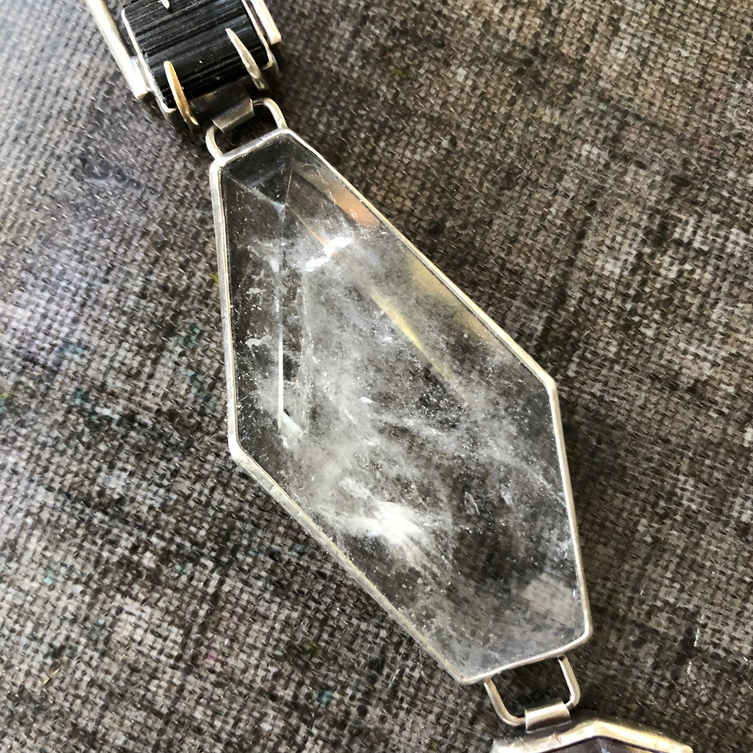 Image of Tourmaline, Quartz, & Amethyst Necklace