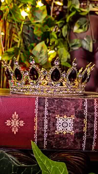Image 1 of 👑The Armored Kingdom Dark Mahogany Red Queens Crown