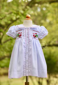 Image 5 of ELH x Manolitas Girl's Hand Smocked Santa Collection 