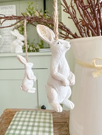 Image 1 of SALE! Hanging Ceramic Rabbits ( Set of 2 )