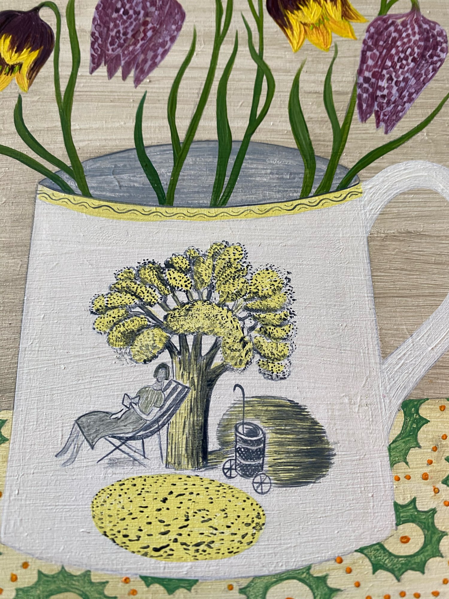 Image of Ravilious cup and Fritillaries 