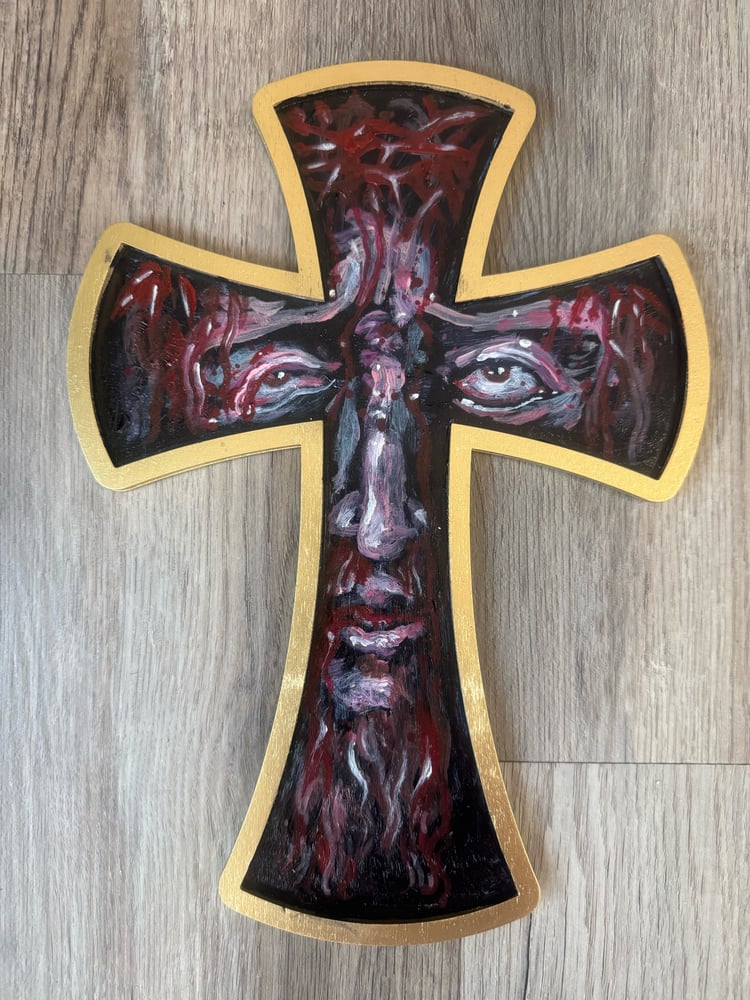 Image of Original Tim Lehi "Large Crucifix Christ" Painting