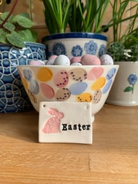 Image 4 of Ceramic Easter Tile with easter bunny decoration