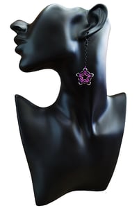Image 2 of Pixie Pink Chainmaille Star Earrings