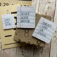 Image 1 of “School Notes” Quilted Planner Clip