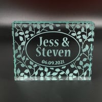 Image 2 of Personalised Wedding Glass Block