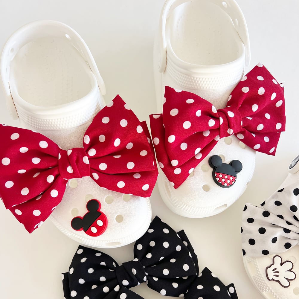 Minnie Mouse Hair Bow and Glove Croc Charms 