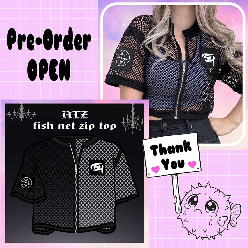Image of ATZ Fish Net Zip Top : PRE-ORDER