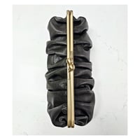 Image 2 of *NEW* Gathered Dark Olive Leather Clutch