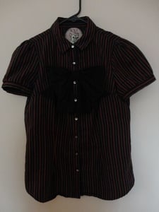 Image of Striped Button-Up Shirt 