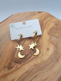 Image 3 of Half moon & stars earing
