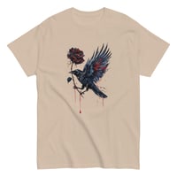 Image 11 of Unisex classic tee, Gothic Raven With Bleeding Red Rose Mystical Tee
