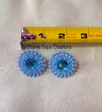 Image 2 of Blue Beaded Studs