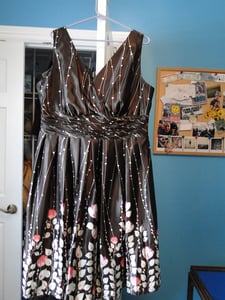 Image of Dress Barn Brown + Fancy Dress – Size 16W