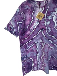 Image 4 of L Adult Combed Cotton Tee in Purple Haze Geode Ice Dye
