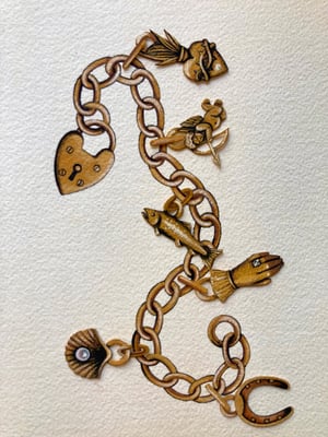 Image of Chain with 6 Original Hand Cut Charms (of your choice)