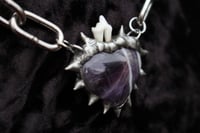 Image 2 of Dead Good fox tooth and amethyst heart statement piece 2