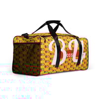Image 1 of Boss Up print Yellow Duffel Bag