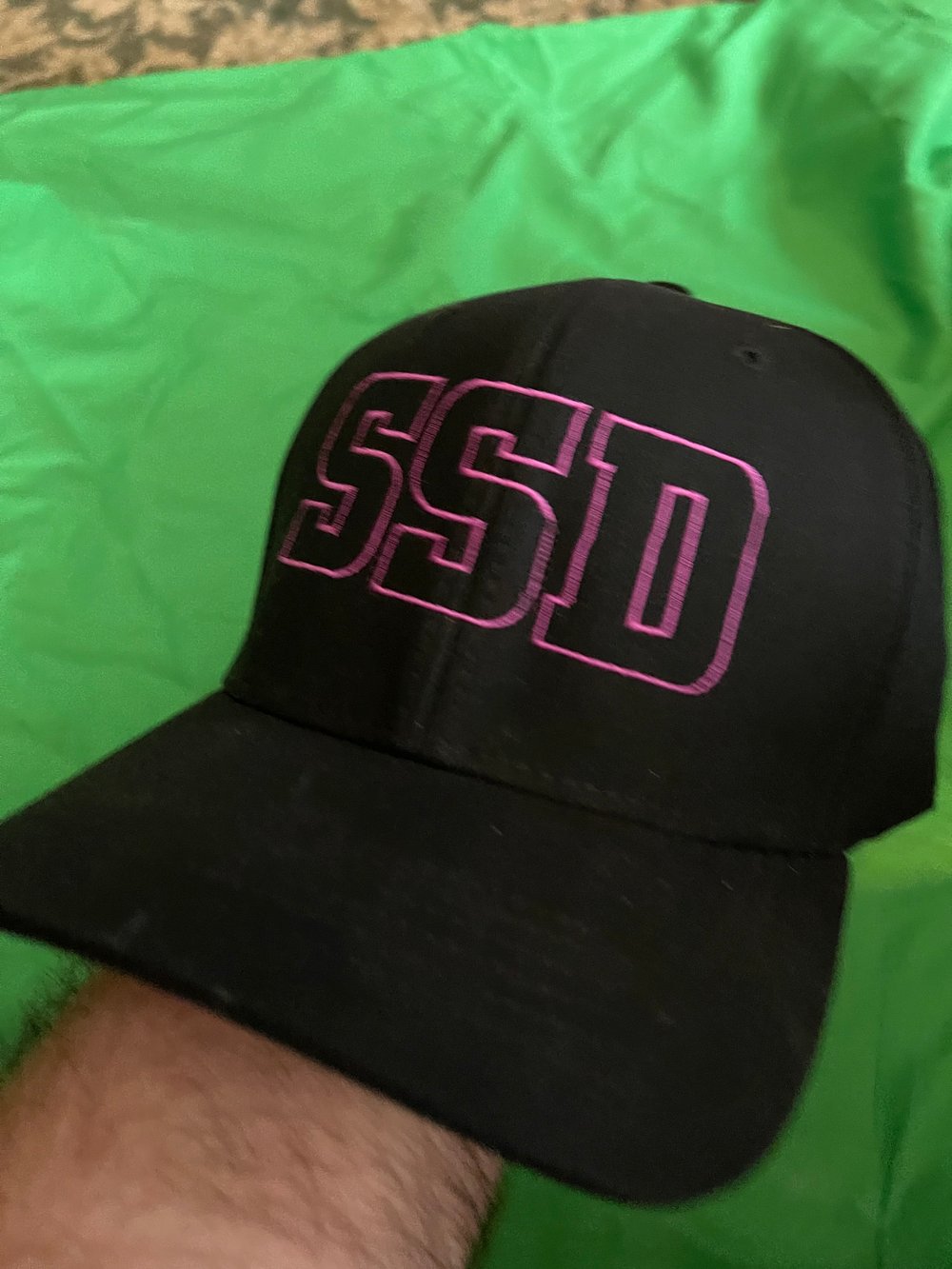 Nike Black Fitted Classic 99 Hat with SSD Magenta Outline Logo