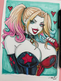 Image of harley Quinn Signed copic sketch