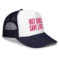Image 15 of HOT GIRLS SAVE LIVES - THE TWO TONE FOAM TRUCKER HAT IN PINK 