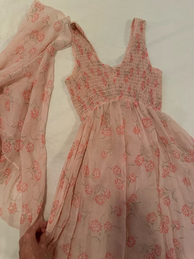 early 70s bohemian dream dress and matching shawl