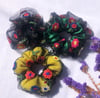 Multiple Colours* Black Mesh Floral Scrunchie