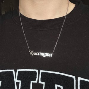 Image of Harrington Stainless Steel Script Necklace Stranger Collection