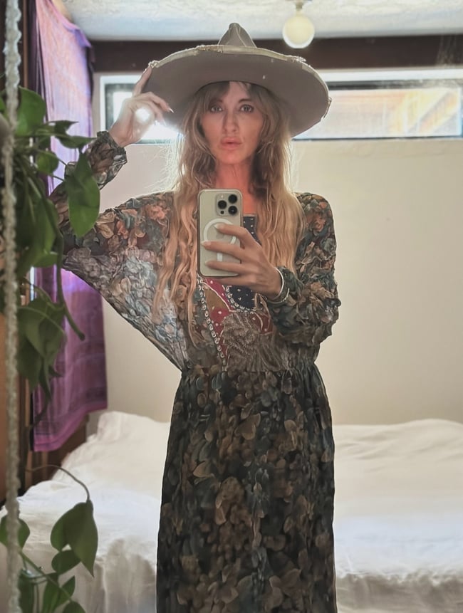 1970s Koos van den Akker chiffon low back bohemian dream dress 