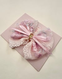 Spring Collection - Pink Lace Gem Centre Bow 