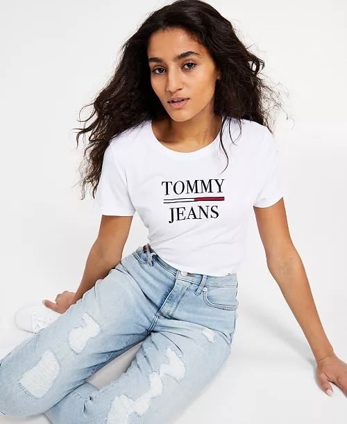 Alligevel Sprede kærtegn TOMMY JEANS Women's Cotton Logo T-Shirt | Clear Diamond Shop