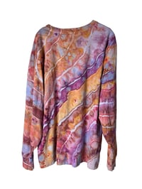 Image 8 of L Unisex Adult Soft Long Sleeve Tee in Solar Flare Geode Ice Dye