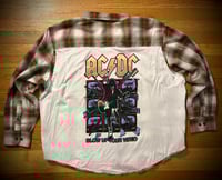 Upcycled “AC\DC:Blow Up Your Video” t-shirt flannel
