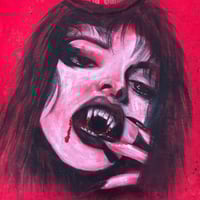 Image 4 of “VAMP GIRL” Custom Hand Painted Baby Tee MEDIUM