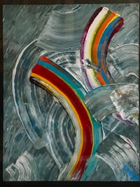 Image 3 of “Float Free”, Oil Abstract on Paper