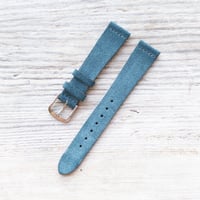 Image 3 of Classic Italian Suede watch strap - Teal