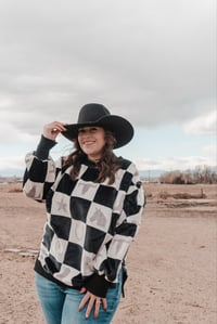 Image 1 of Checkered Cowboy  Sweater