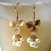 Image of Golden Orchid Earrings