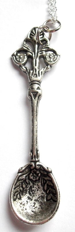 Image of Silver Snuff Spoon Teaspoon Necklace Ket