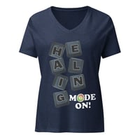 Image 4 of Women’s relaxed HEALING MODE v-neck t-shirt