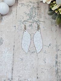 Image 5 of Bridal Lace Faux Leather Earrings