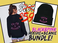 40% off!!! The black&pink Tattd&Blessed hoodie + beanie bundle!!! 🖤🩷