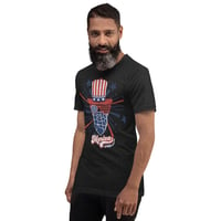 Image 3 of MERICA T-SHIRT RED, WHITE, AND BLUE USA 4TH OF JULY MERMORIAL DAY COAST 2 COAST BEARDS