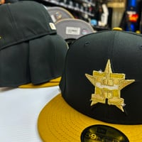 Image 1 of New Era 59Fifty Black Metallic Gold 