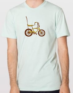 Image of Adult Old School Bike T-shirt - Color: Sea Foam