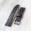 20mm Vintage Style Crocodile Strap - Black