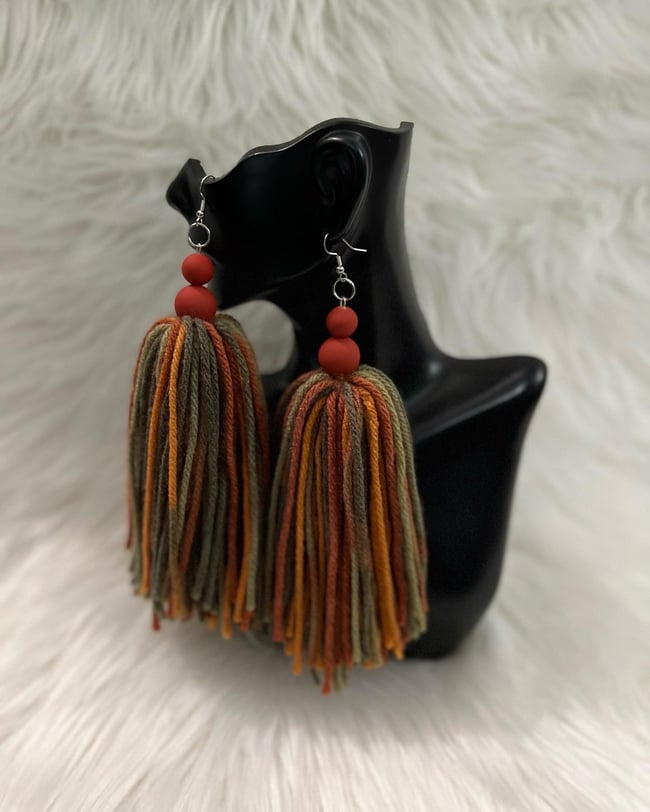 Beaded Tassel Earrings 